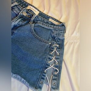 PACSUN Lace Up Jean Shorts